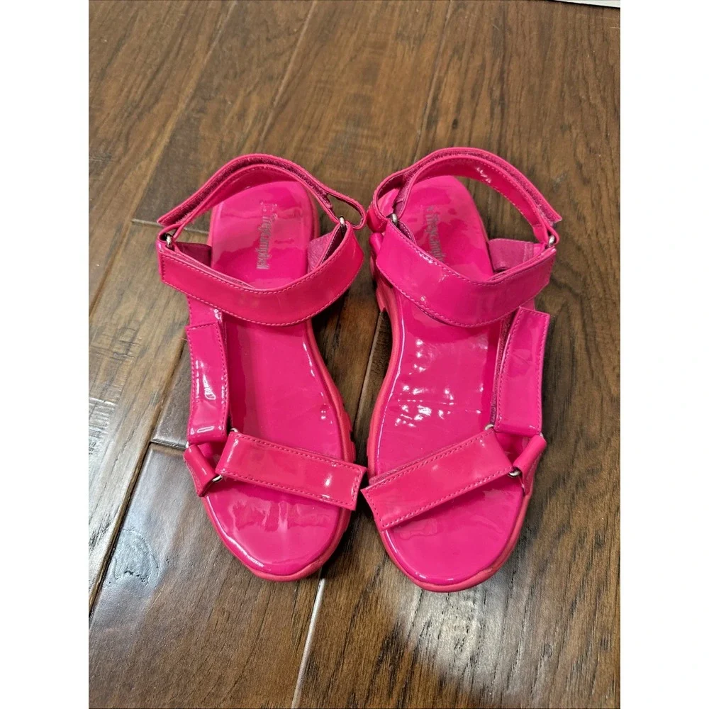 Jeffrey‎ Campbell Chunky Patent Leather Strappy Sandals Patio Sport Women 8 Pink